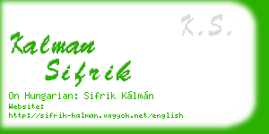 kalman sifrik business card