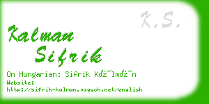 kalman sifrik business card